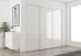 Slim Line Framed Sliding Wardrobe Doors Super white Glass With Horizontal Strips