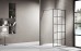 Fully Framed Shower Screen Panel Black Frame 15 Sections 6mm 2000H with Support Arm