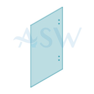MASTER Clearglaze Frameless Hinge Panel 12mm Clear Toughened Channel Glass