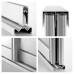 Slim Line Framed Sliding Wardrobe Doors Grey Mirror with horizontal strips