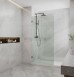 Frameless Shower Screen Fixed Free Standing Panel 2100H with Curved Corner R200mm