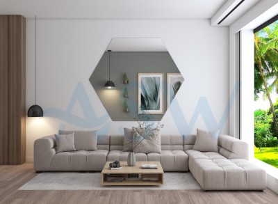Custom Regular Hexagon Mirror Cut to Size