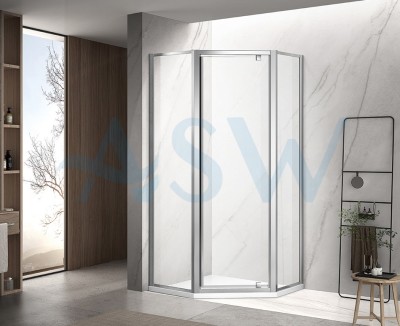 Fully Framed Shower Screen Diamond Shape With Pivot Door 2000H