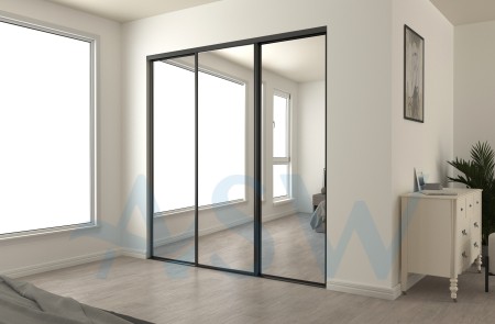 Fully Framed Sliding Wardrobe Doors Mirror Finish