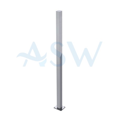 HEAVY DUTY Square 50.8mm POST with Base Plate 1300mm