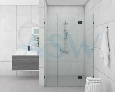 Frameless Shower Screen Wall to Wall Hinge Panel & Door & Infill 2050H