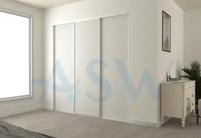 Fully Framed Sliding Wardrobe Doors 9mm Melamine board with White Finish