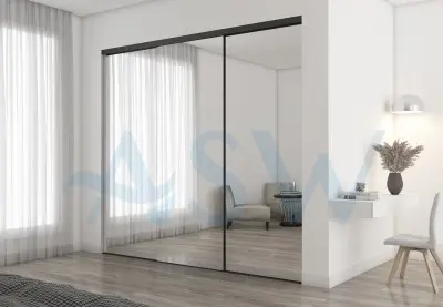 Frameless Sliding Wardrobe Doors Mirror Finish