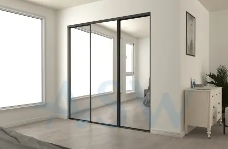 Fully Framed Sliding Wardrobe Doors Mirror Finish