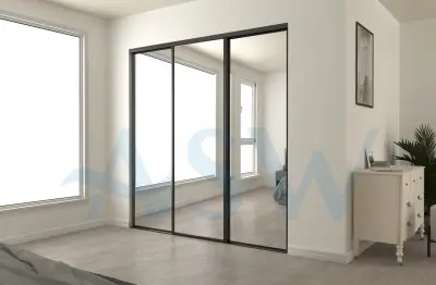 Fully Framed Sliding Wardrobe Doors Mirror Finish