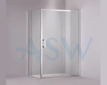 Semi Frameless Shower Screen Corner shape with Sliding Door 2000H adjustable