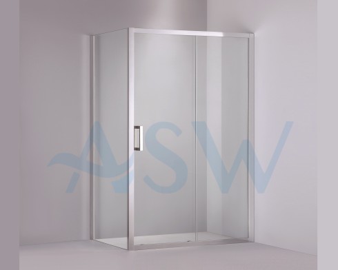 Semi Frameless Shower Screen Corner shape with Sliding Door 2000H adjustable