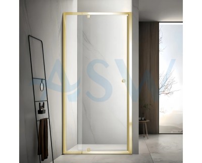 Semi Frameless Shower Screen wall to Wall With Pivot Door 2000H Adjustable Light Gold, Brushed Nickel, Gun Metal