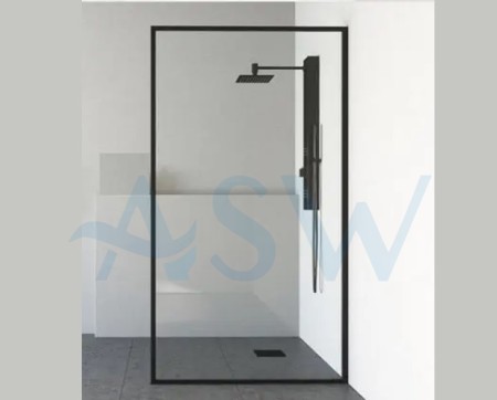 Fully Framed Shower Screen Panel Black Frame 10mm 2100H