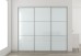 Fully Framed Sliding Wardrobe Doors Greenish white Glass with Horizontal Strips