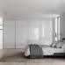 Fully Framed Sliding Wardrobe Doors Super White Glass with Horizontal Strips