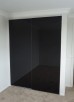 Frameless Sliding Wardrobe Doors Black Glass Finish