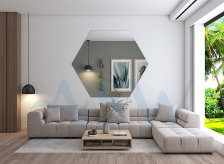 Custom Regular Hexagon Mirror Cut to Size