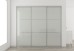 Slim Line Framed Sliding Wardrobe Doors Greenish White Glass with Horizontal Strips