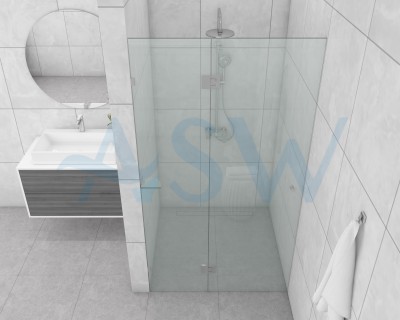 Frameless Shower Screen Wall to Wall Hinge Panel and Door 2050H