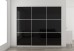 Slim Line Framed Sliding Wardrobe Doors Black Glass Finish With Horizontal Strips