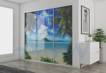 Slim Line Framed Sliding Wardrobe Doors Custom Print Glass