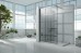 Fully Framed Shower Screen Panel Black Frame 15 Sections 6mm 2000H with Support Arm