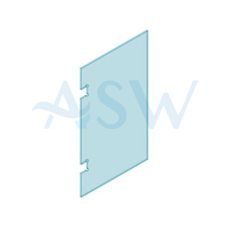 POLARIS Clearglaze Frameless Hinge Panel 12mm Clear Toughened Channel Glass 