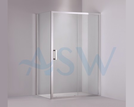 Semi Frameless Shower Screen Corner shape with Sliding Door 2000H adjustable