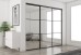 Fully Framed Sliding Wardrobe Doors Mirror with Horizontal Strips