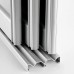 Slim Line Framed Sliding Wardrobe Doors Grey Mirror with horizontal strips